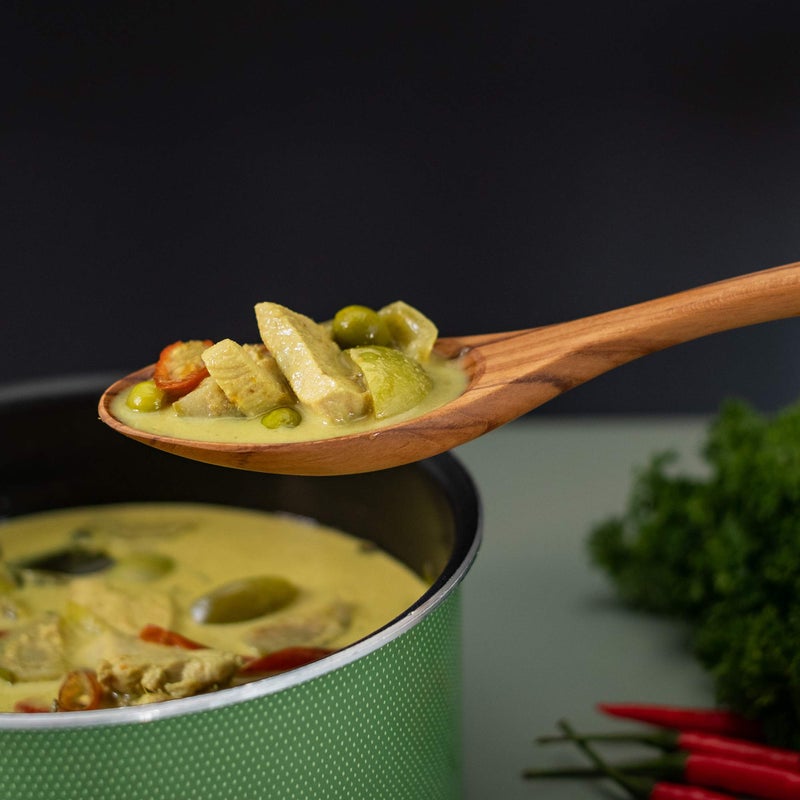 FAAY Thai Teak Salad & Cooking Spoons (2 Pack), 9.5 inch â€“ Handcrafted in Thailand, Natural Coconut Oil Finish, Smooth Non-Scratch Utensils for Mixing & Serving - Image 5